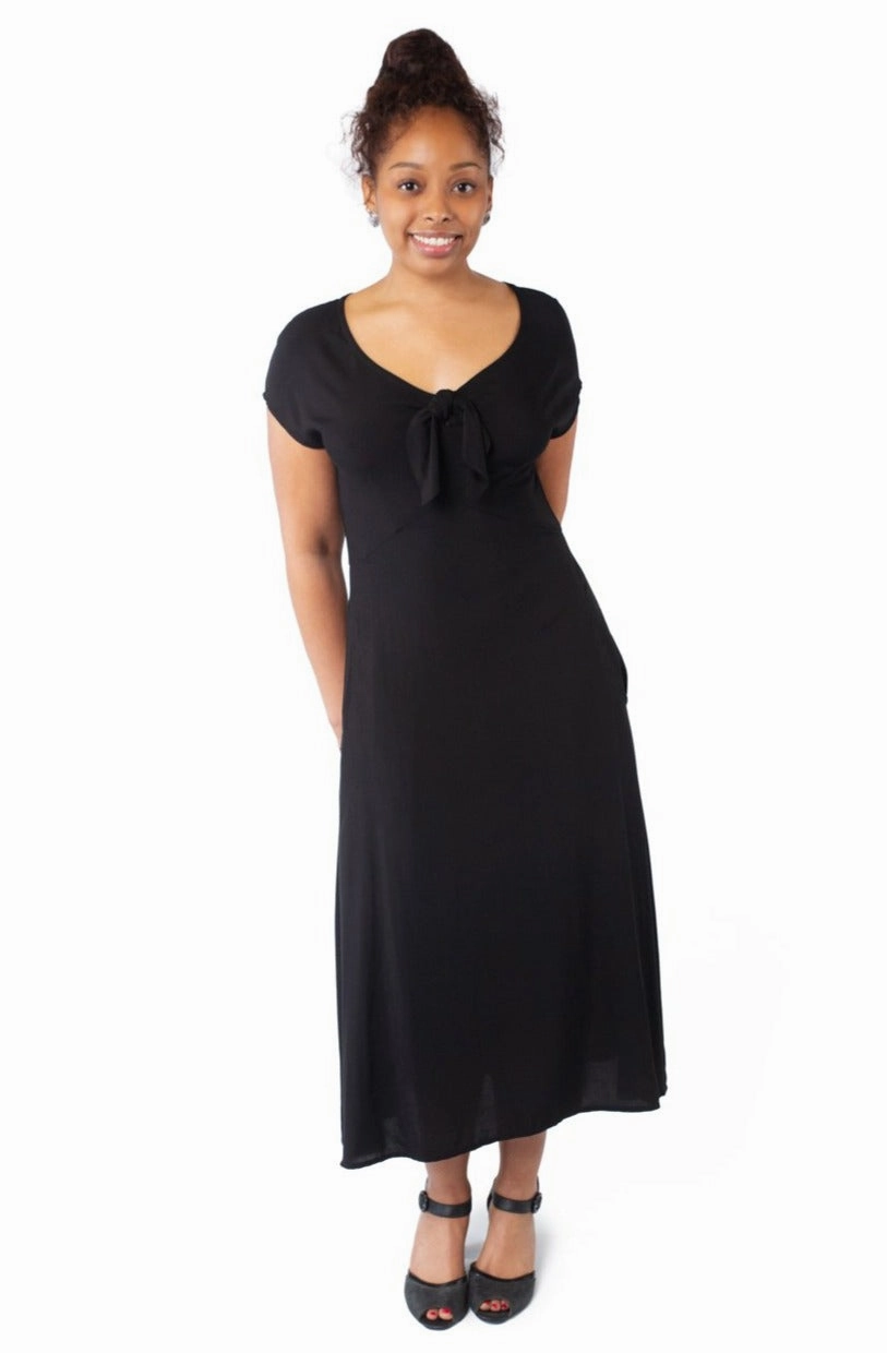 Villa Mood Light Rhythm Tatiana Dress in Black Challis