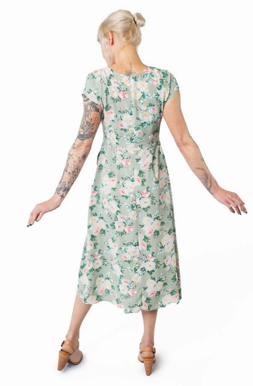 Tatiana Dress in Sage Floral Classic Layer