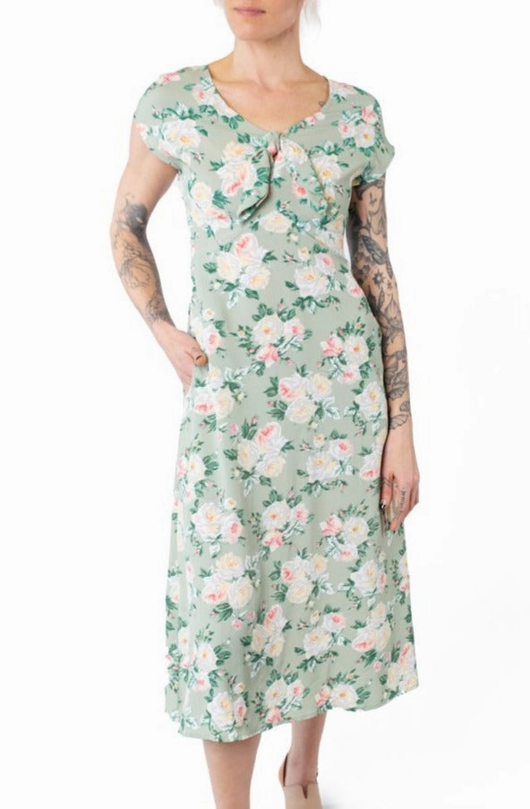 Tatiana Dress in Sage Floral Perfect Mood