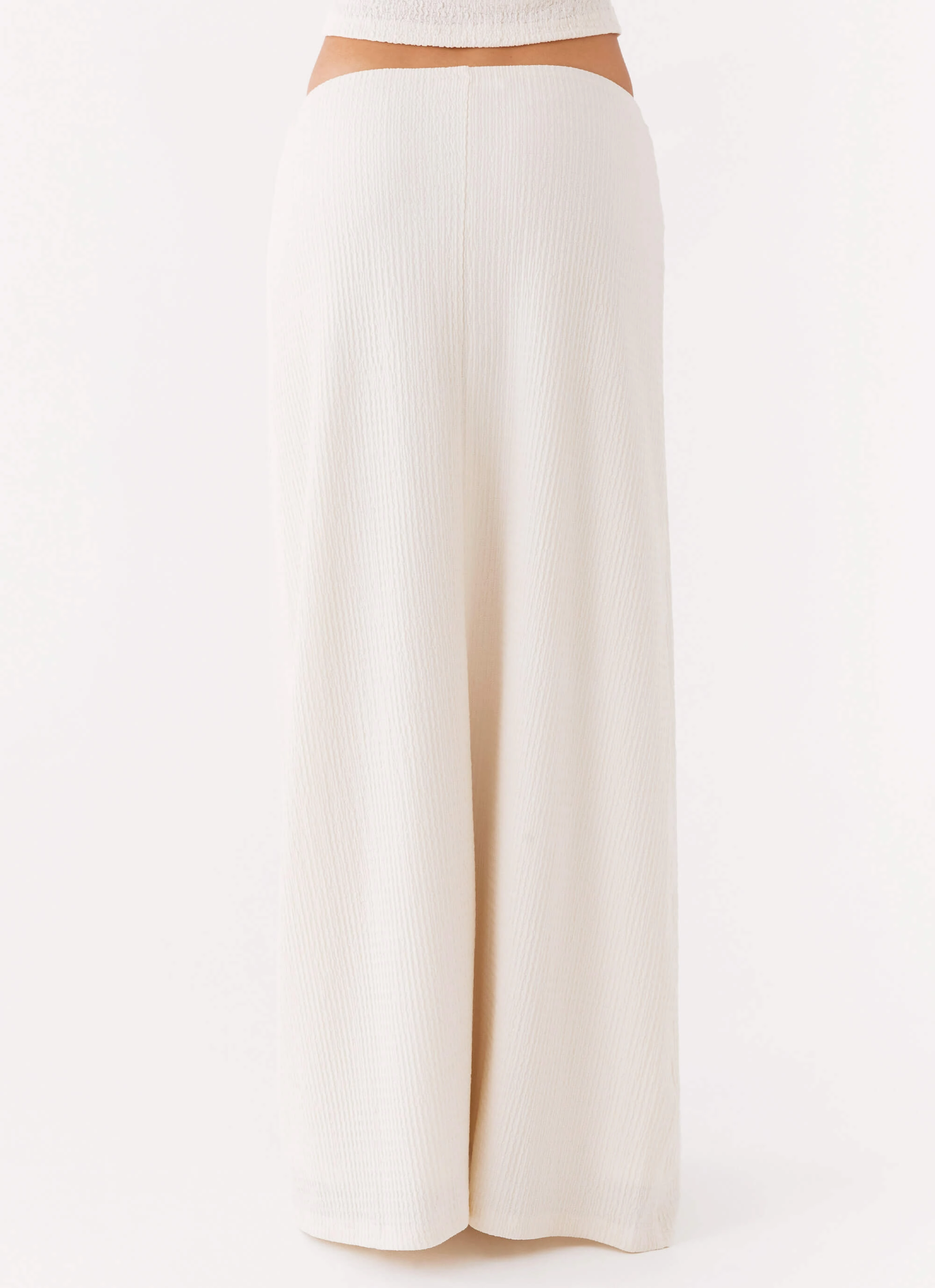 Layer Combo Stretch Comfort Tatum Low Rise Maxi Skirt - Ivory