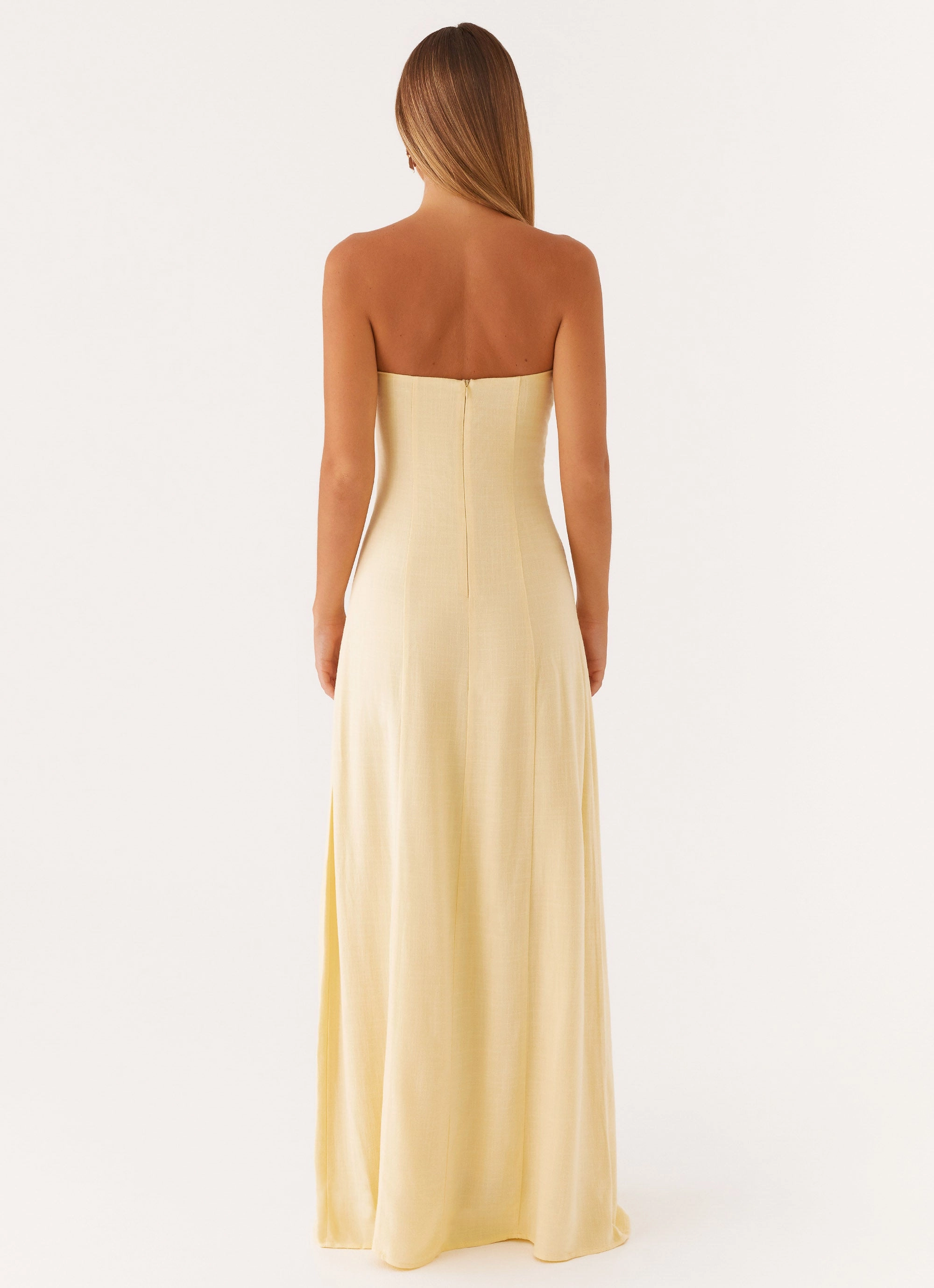 Tayla Linen Maxi Dress - Yellow Guest Glam