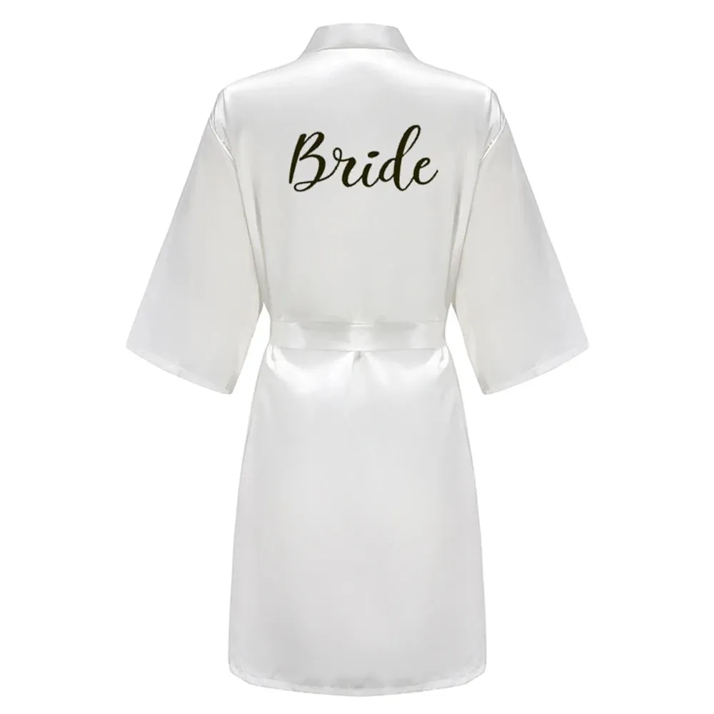 Team Bride Kimono Satin Women Bathrobe Wedding Sister Mother of the Bride Groom Bridesmaid Robes
