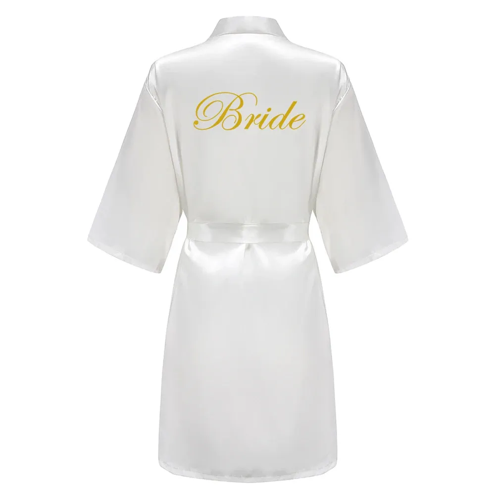 Team Bride Kimono Satin Women Bathrobe Wedding Sister Mother of the Bride Groom Bridesmaid Robes