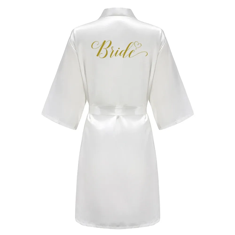 Team Bride Kimono Satin Women Bathrobe Wedding Sister Mother of the Bride Groom Bridesmaid Robes