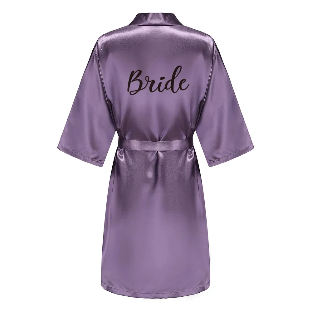 Team Bride Kimono Satin Women Bathrobe Wedding Sister Mother of the Bride Groom Bridesmaid Robes