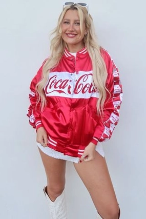 Team Coca Cola Bomber Jacket - Red & White Changeable Style Durable Design