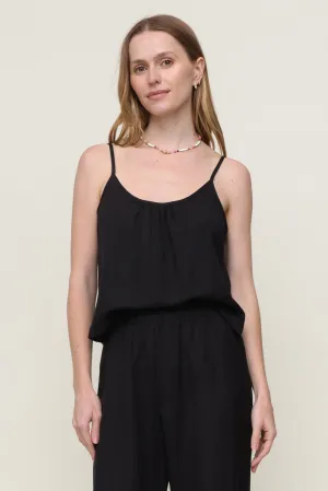 Eco Dye Process Tagless Comfort Collar Paulette Woven Linen Tank Top