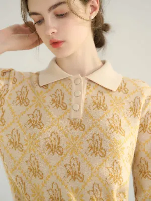 Marisol POLO Small Square Neck Puff Sleeve Knit Sweater Flexible Cuffs