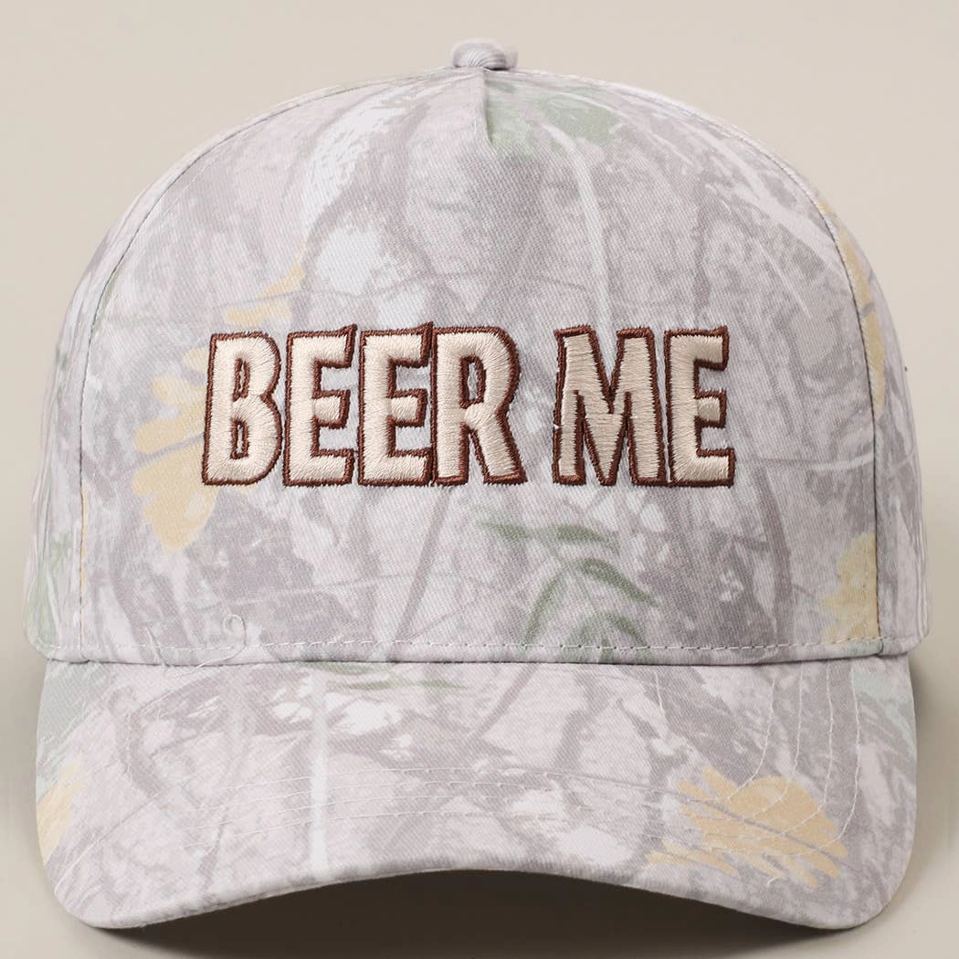 Beer Me Light Camo Hat Booking