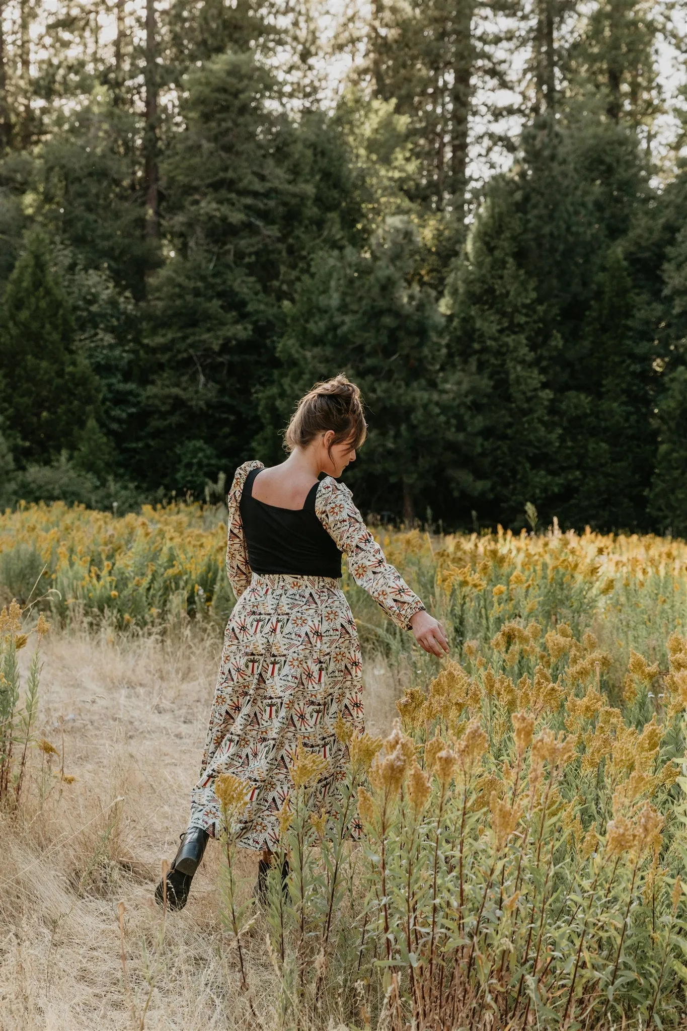 Elizabeth Top in Black on Tarot Cotton Stylish Dress