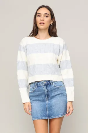 Teddy Stripe Cable Crew hypoallergenic material Recycled Polyester