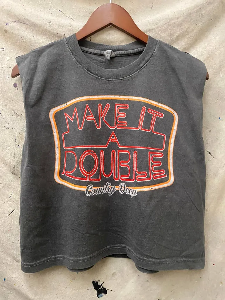 Textured Fabric Finish Make It Double Muscle Tank