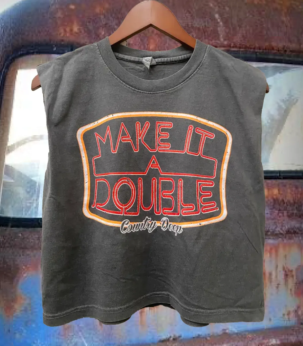 Fitted Tank Raw Edge Finish Make It Double Muscle Tank