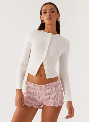 Smart Look Girls Like Us Ruched Mini Shorts - Pink