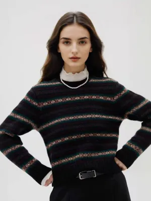 AllClimateAdaptive Emmy Lace Collar Neck Stripe Sweater