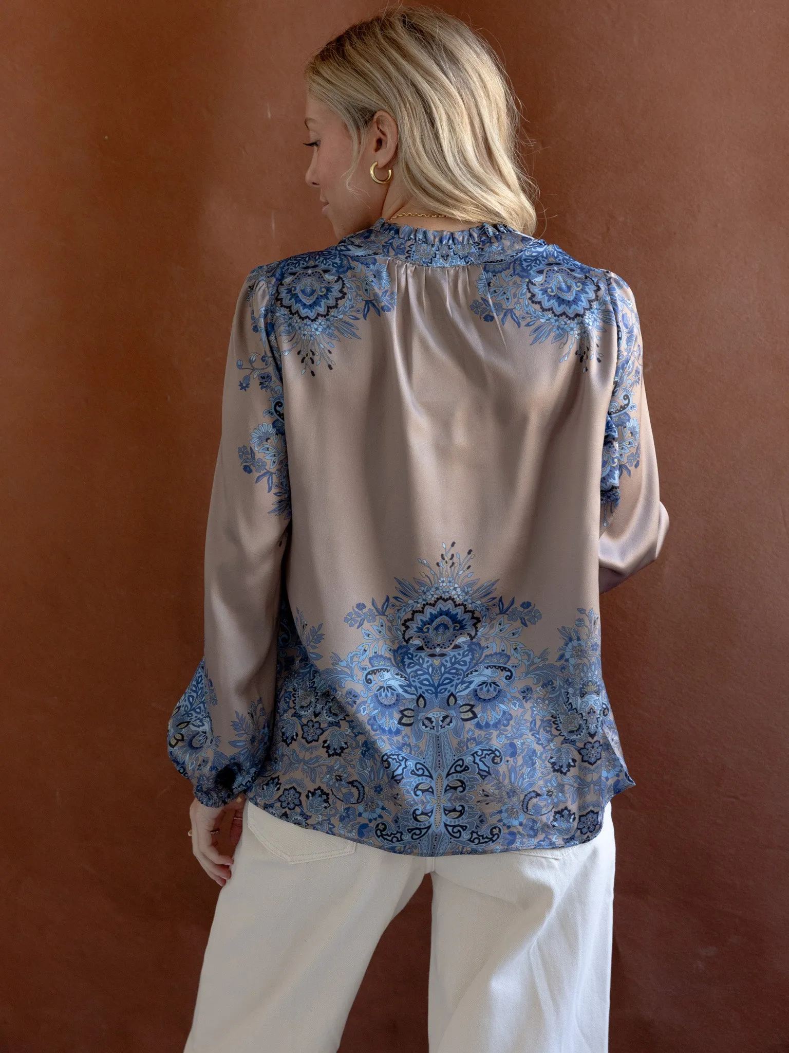 FullCut Shoulder Carmen Paisley Blouse