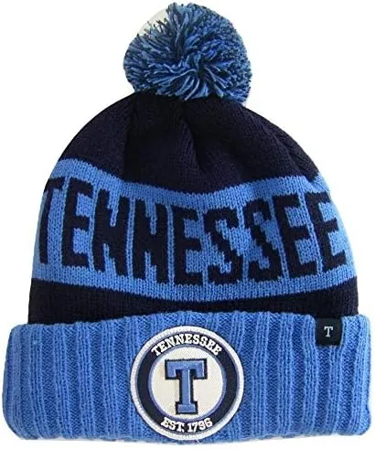 Tennessee Ribbed Cuff Knit Winter Hat Pom Beanie