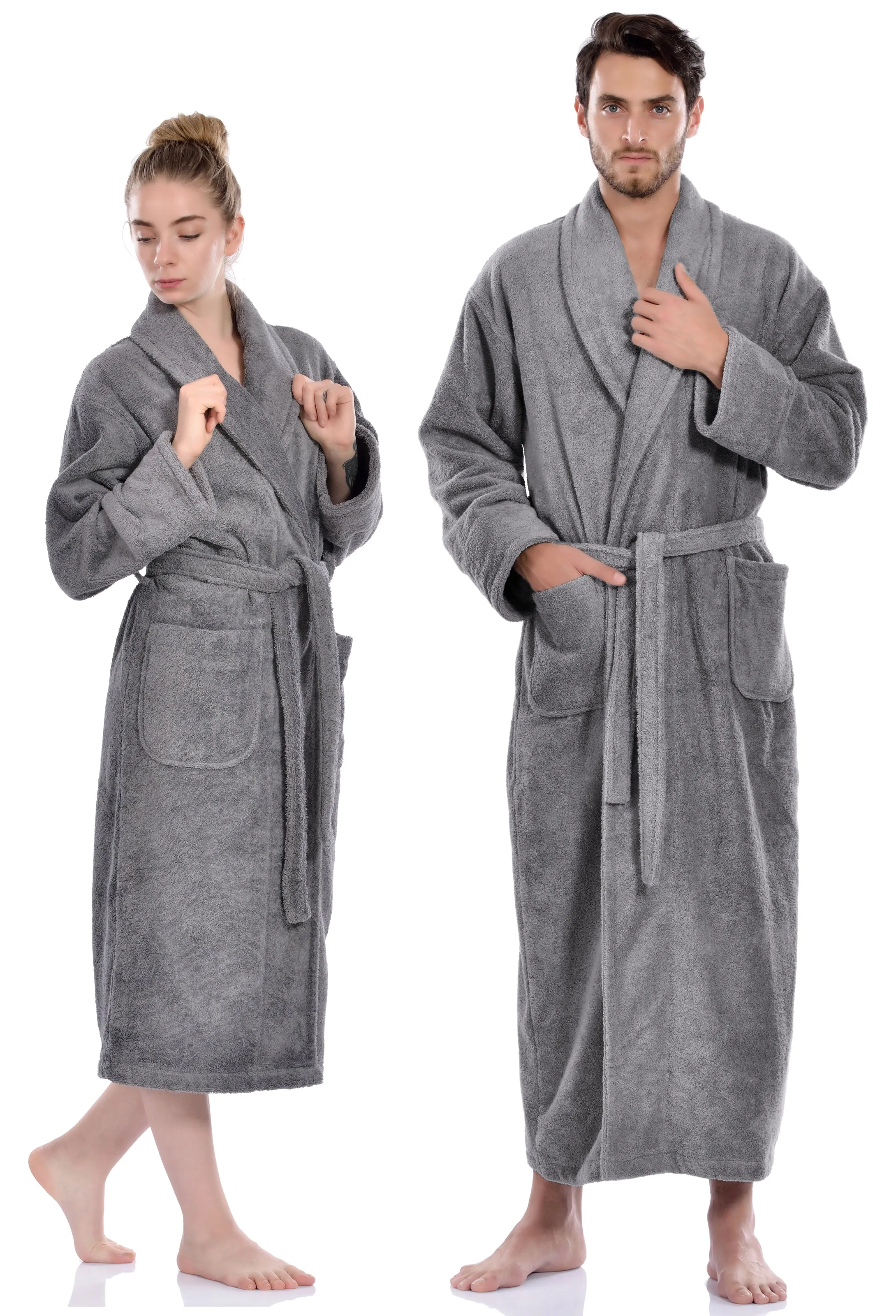 Terry Soft Bathrobe, Grey