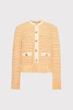 Street Comfort Fit Easy Comfort Textured Fringe Trim Cardigan