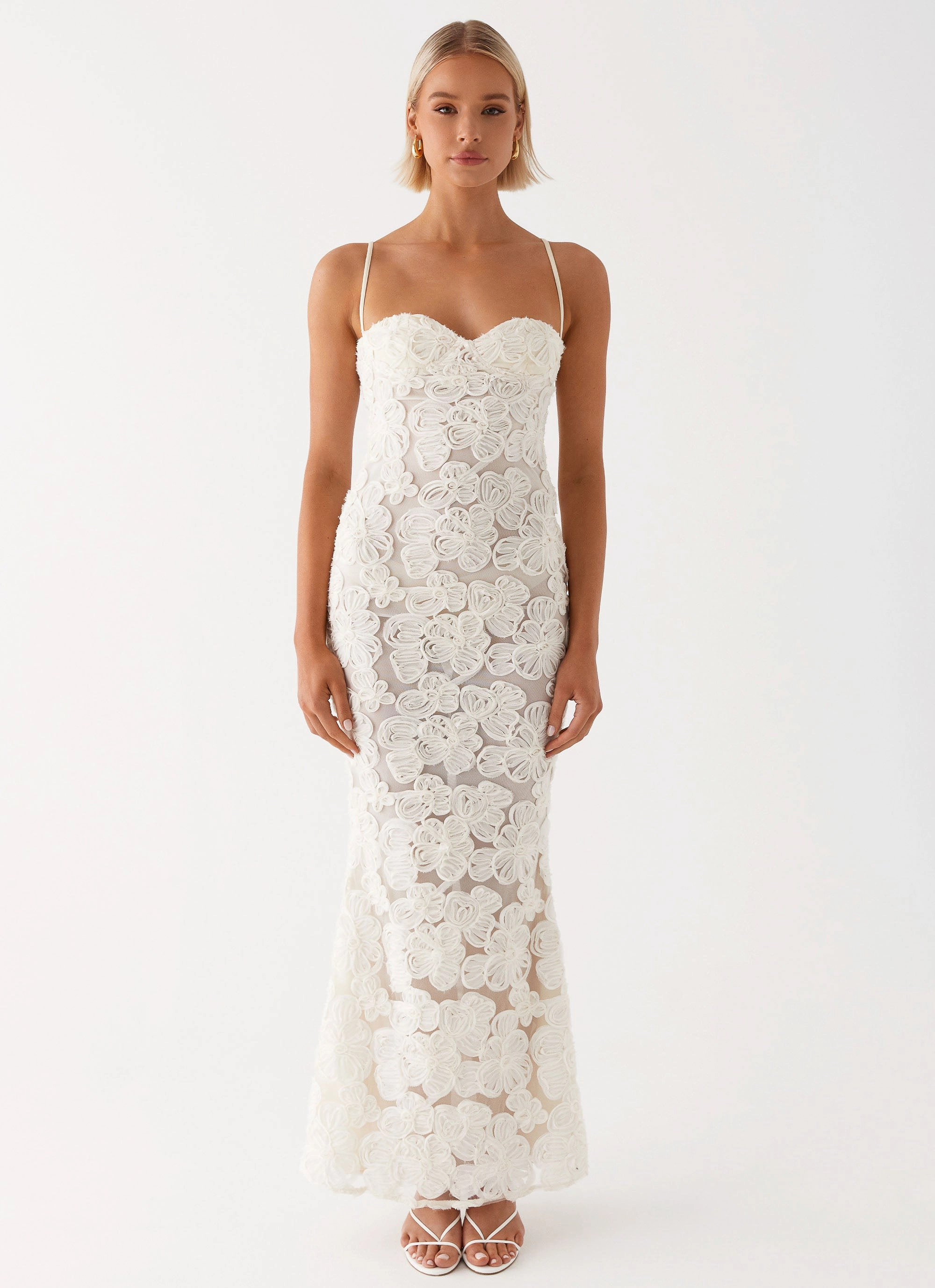 Bodycon Fit Halter neck That Girl Maxi Dress - Ivory