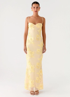That Girl Maxi Dress - Lemon Day Ready Look Sleek Volume