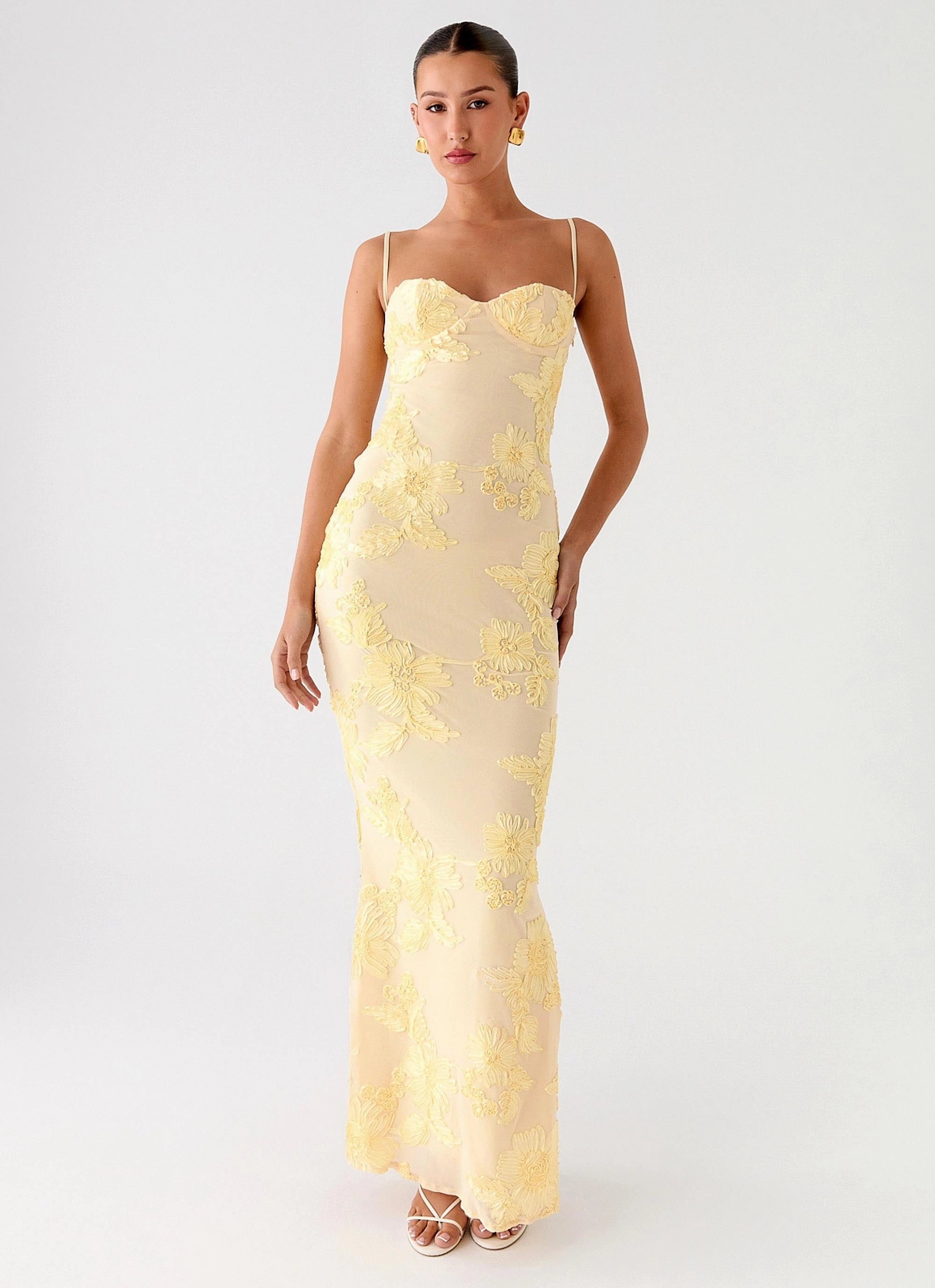 Fall Outfit Smooth Finish That Girl Maxi Dress - Lemon