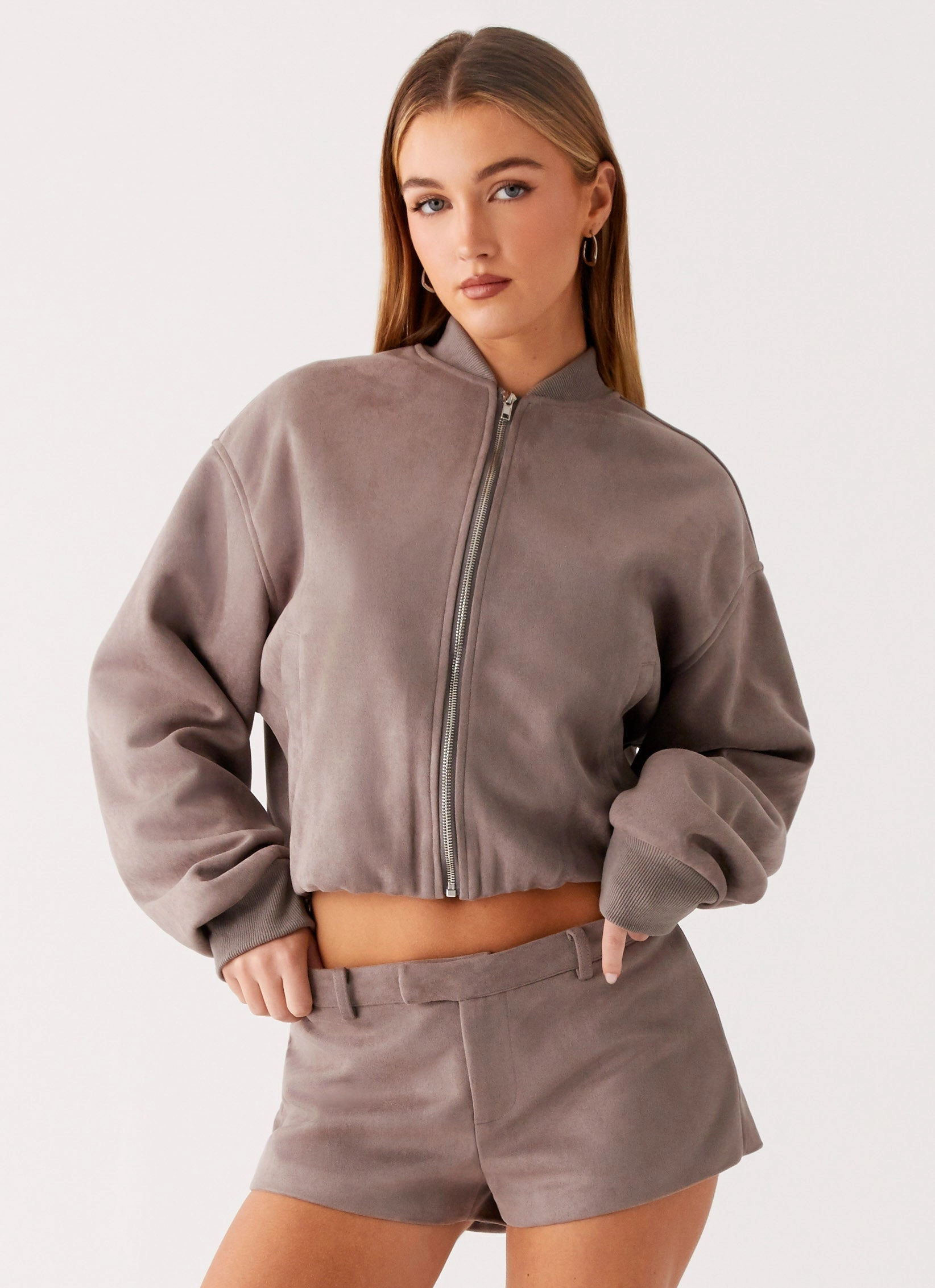 Urban Edge Relax Shell Thats Chill Bomber Jacket - Grey