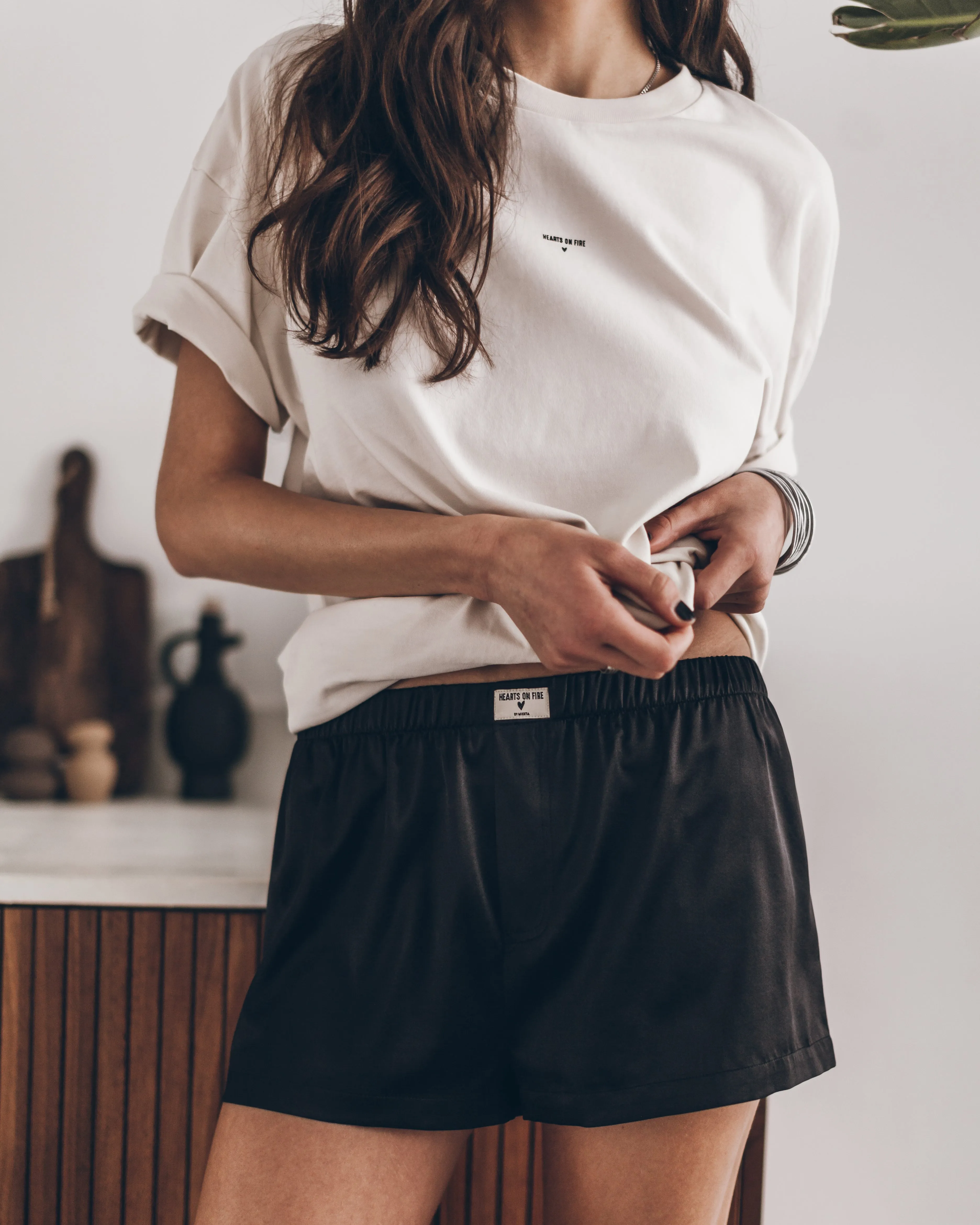 The Black Silk Boxer Shorts
