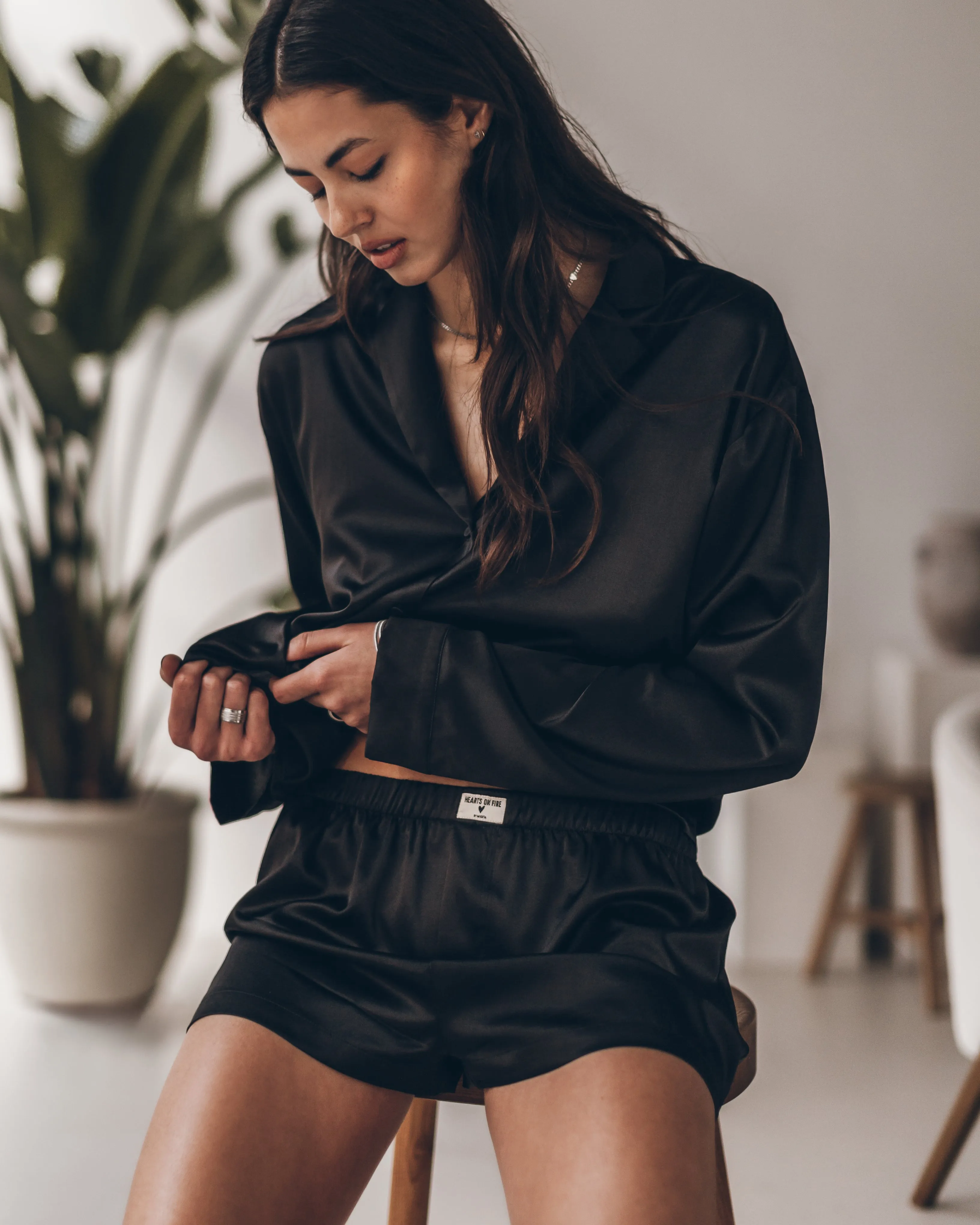 The Black Silk Boxer Shorts