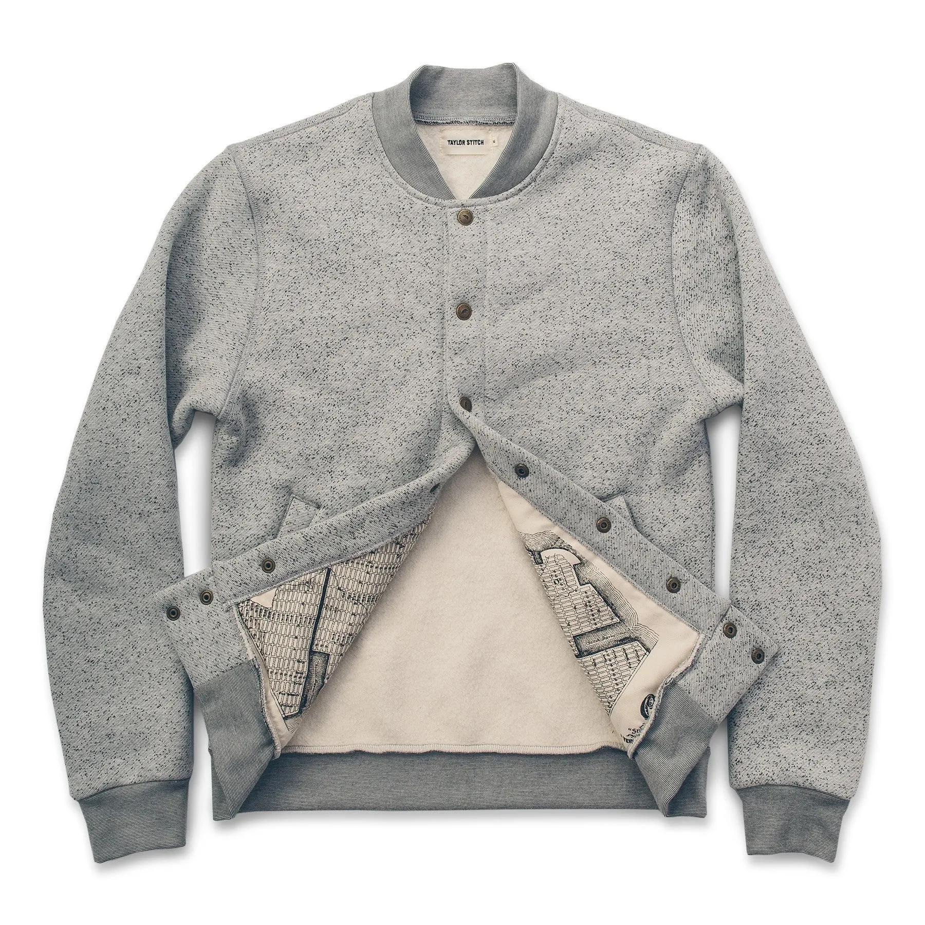 The Bomber in White Fleck Fleece