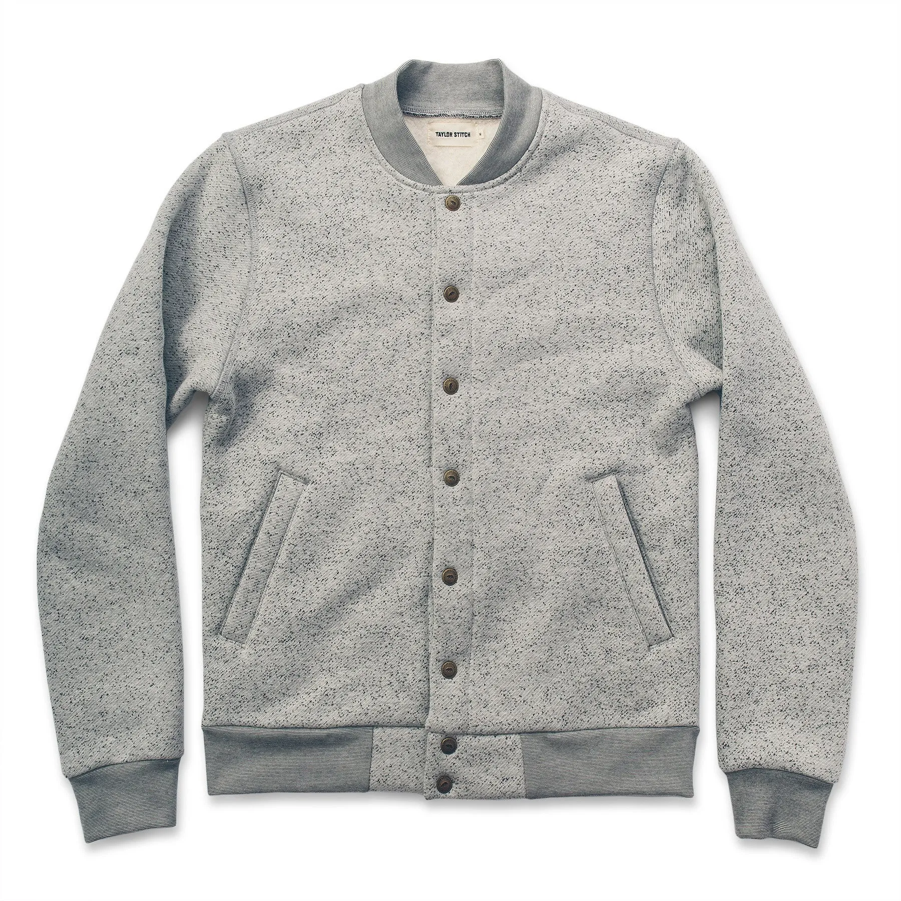 The Bomber in White Fleck Fleece