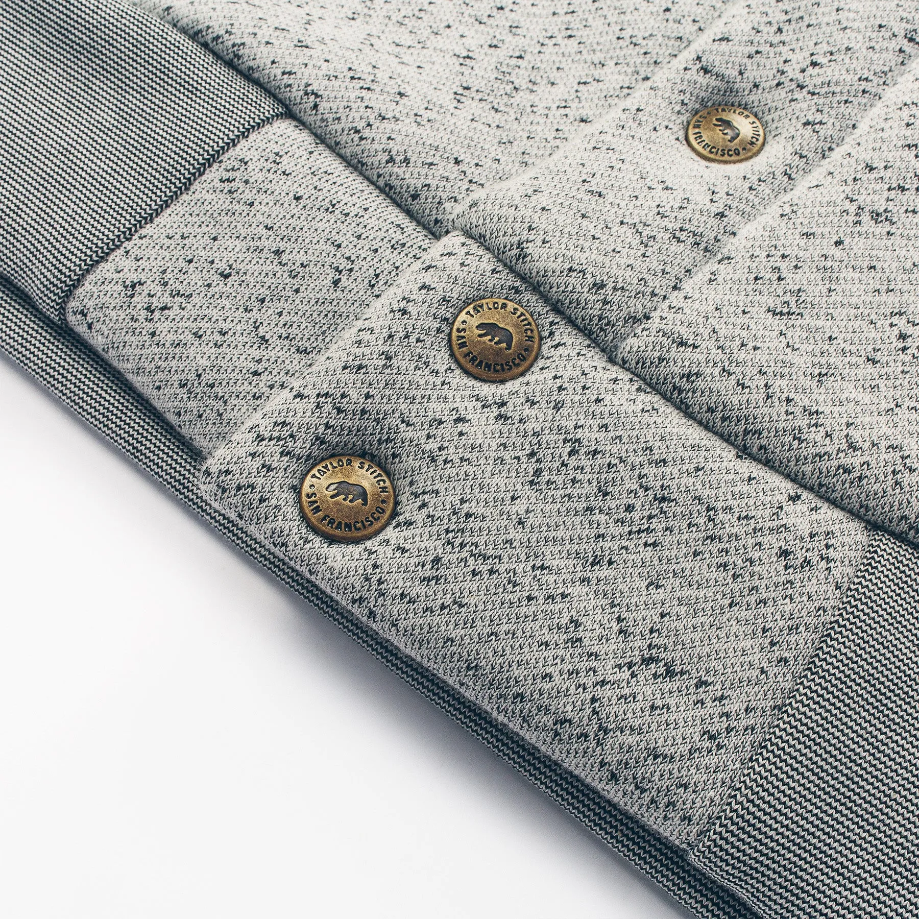The Bomber in White Fleck Fleece