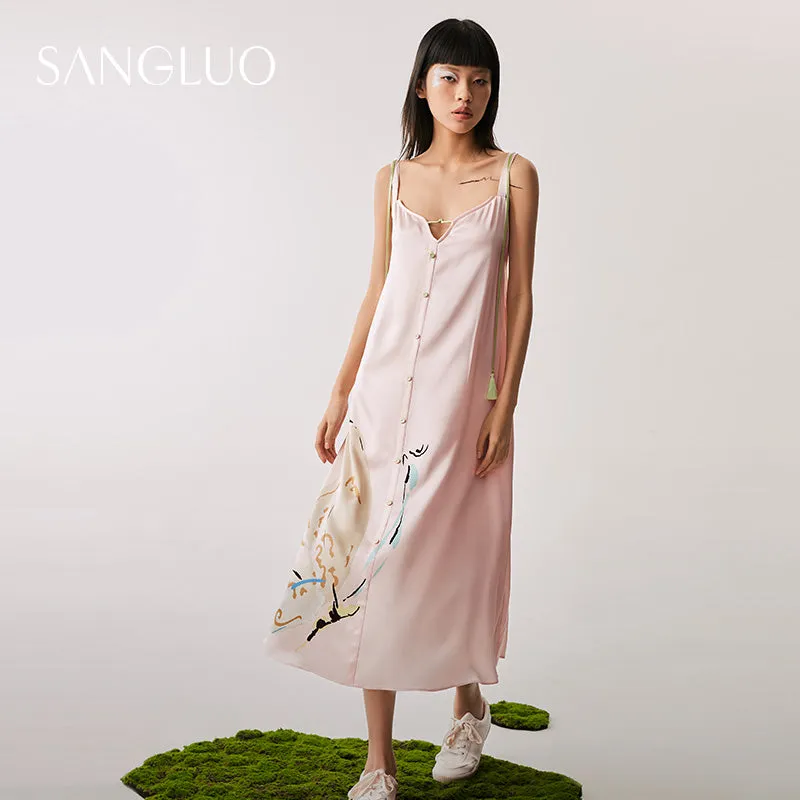 The Dream Of Butterfly Silk Slip Dress