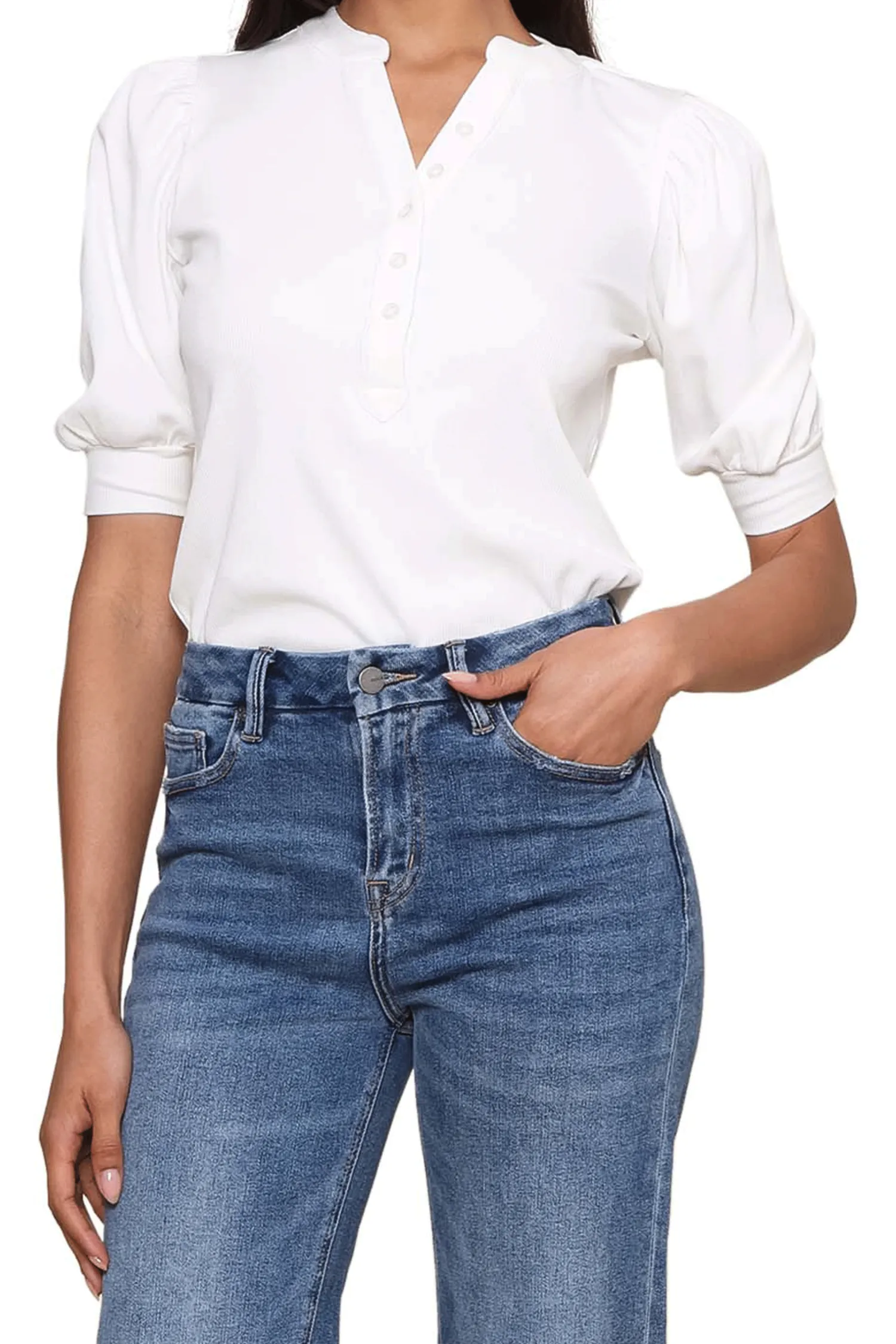 The Jill Ribbed Top Anti Pilling FlexibleCuffs