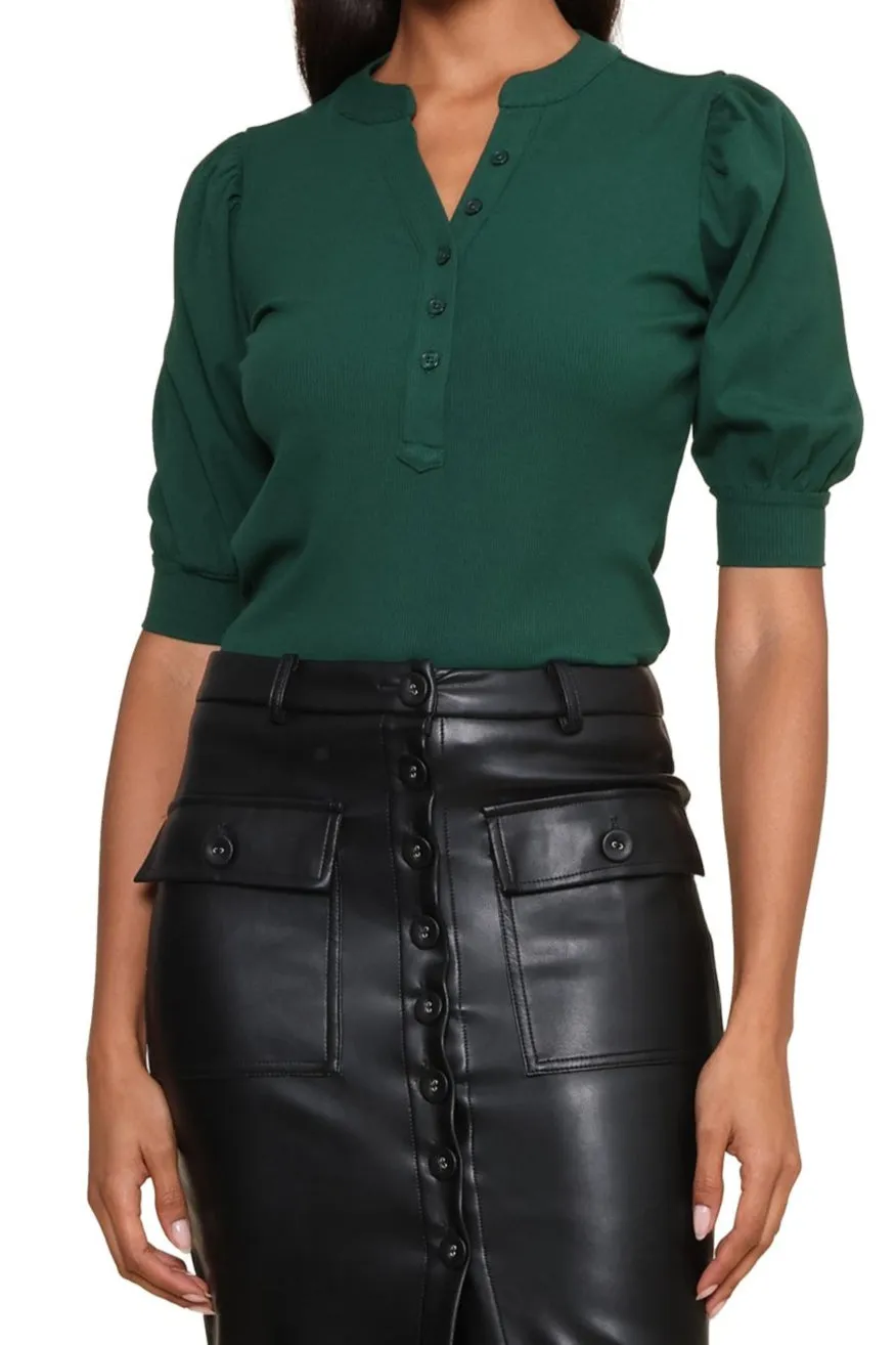 wrinkle free finish The Jill Ribbed Top