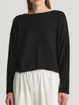 The Lou Top- Black ElasticTrimming Winter Fashion