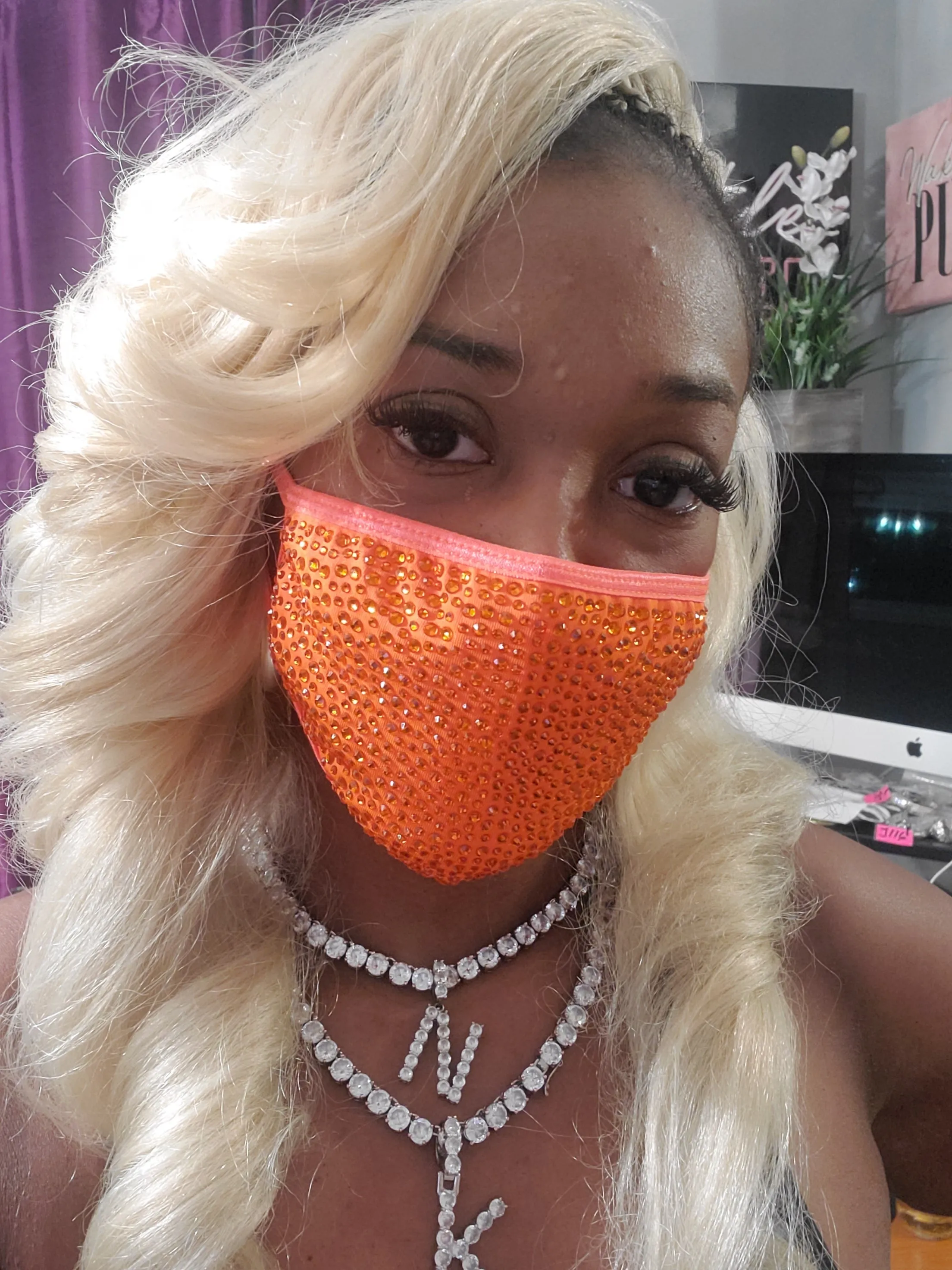 THE LUXE NK GLAM RHINESTONE MASK - NKM100