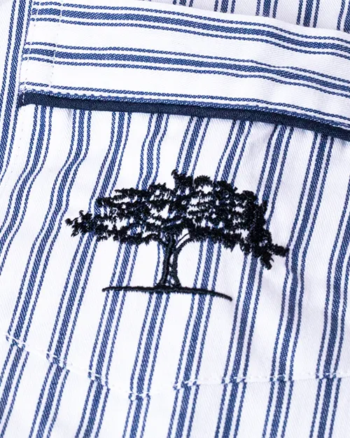 THE POST OAK | Children's French Ticking Pajama Set | Navy