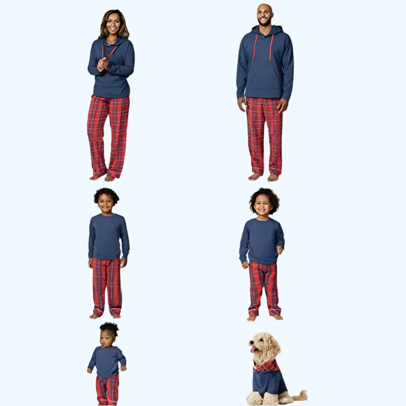 The Red And Blue Plaid Matching Family Sets