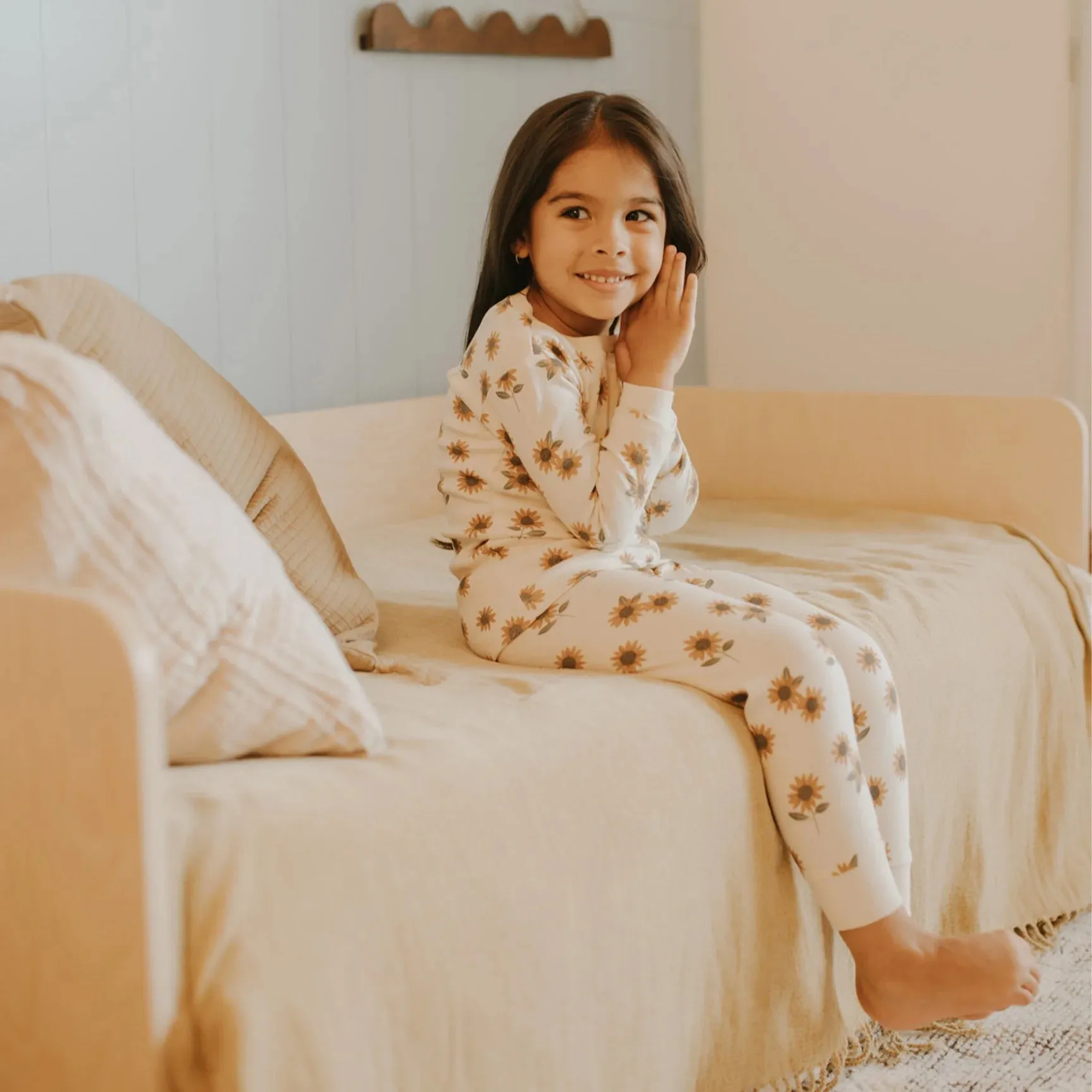 The Sunflower Pajama Top & Bottom Set - KIDS