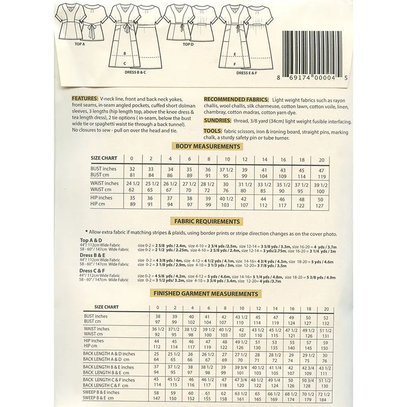 The Tea House Top & Dress Pattern