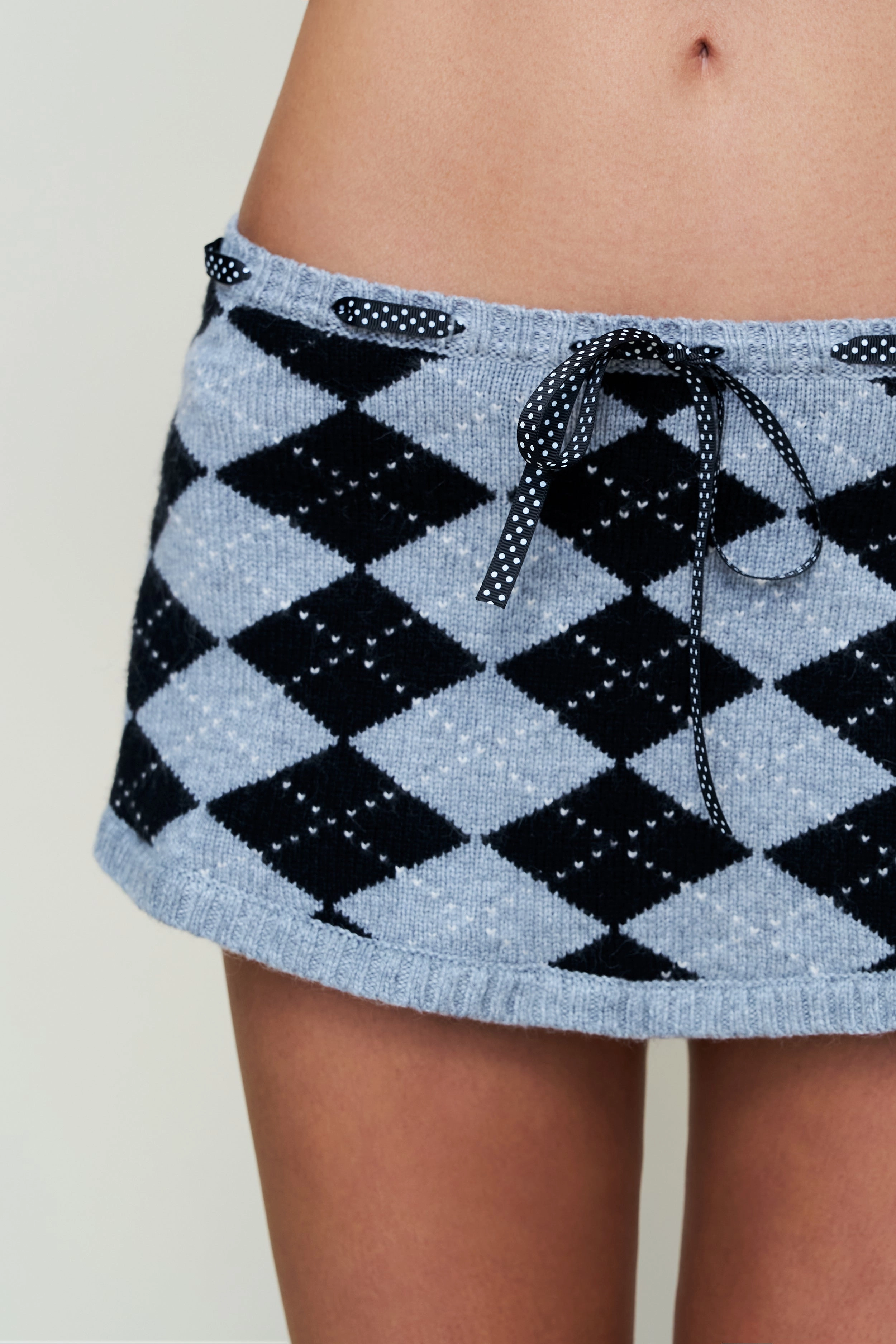 Twist Front Hand Stitched The Sweet Argyle Skirt
