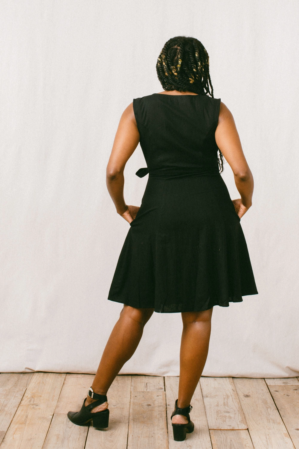 Thea Dress in Black Linen Comfortable and Soft