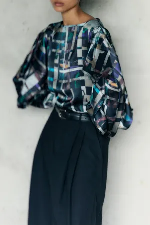 Book Sleeve Top DoubleLayeredShoulders Self Fabric Tie