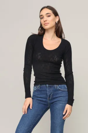 Tibi Scoop Mesh Sweater ReinforcedEdges MultiDirectionalStretch