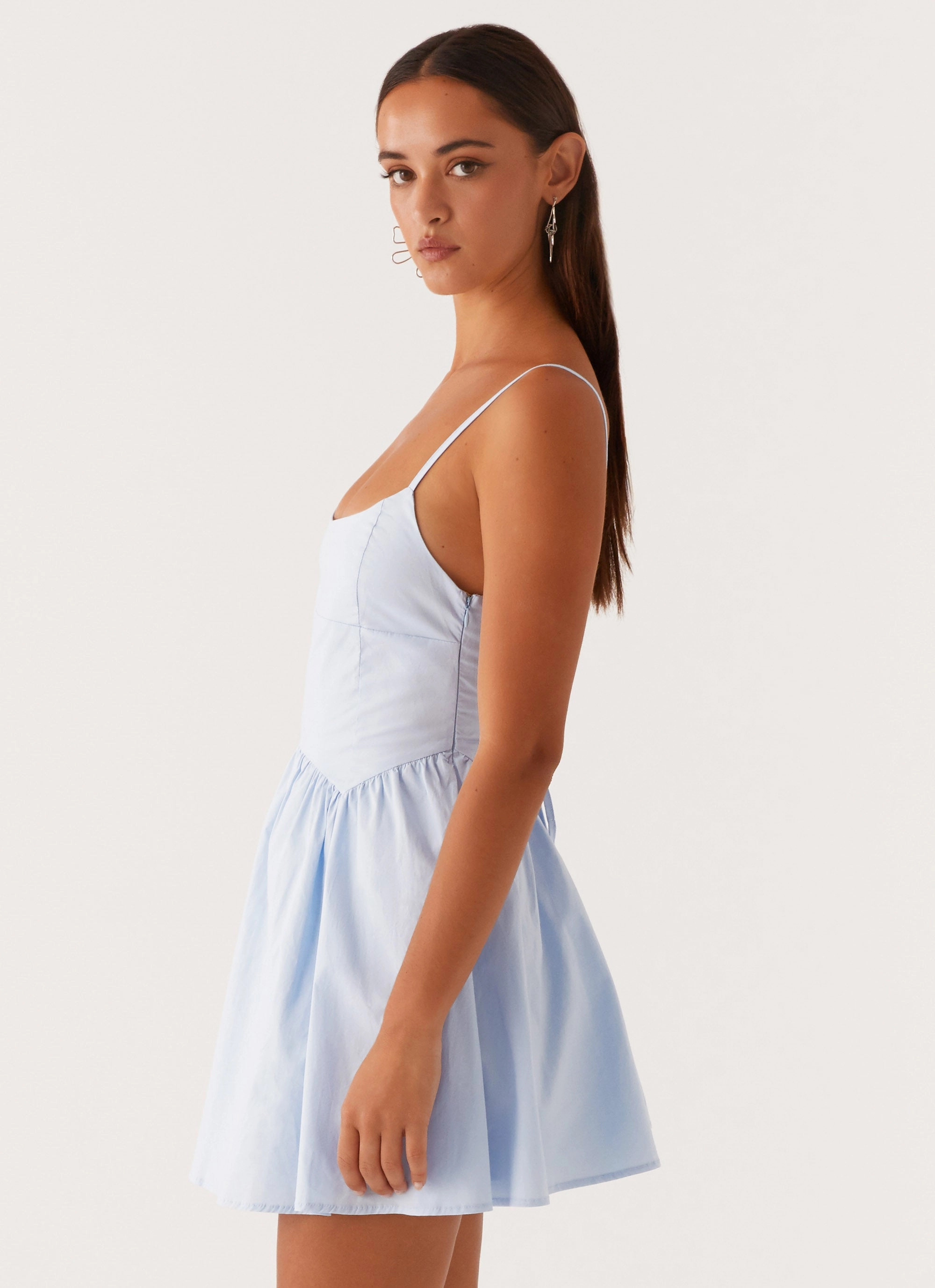lace accents Gentle Flow Tesoro Mio Mini Dress - Baby Blue