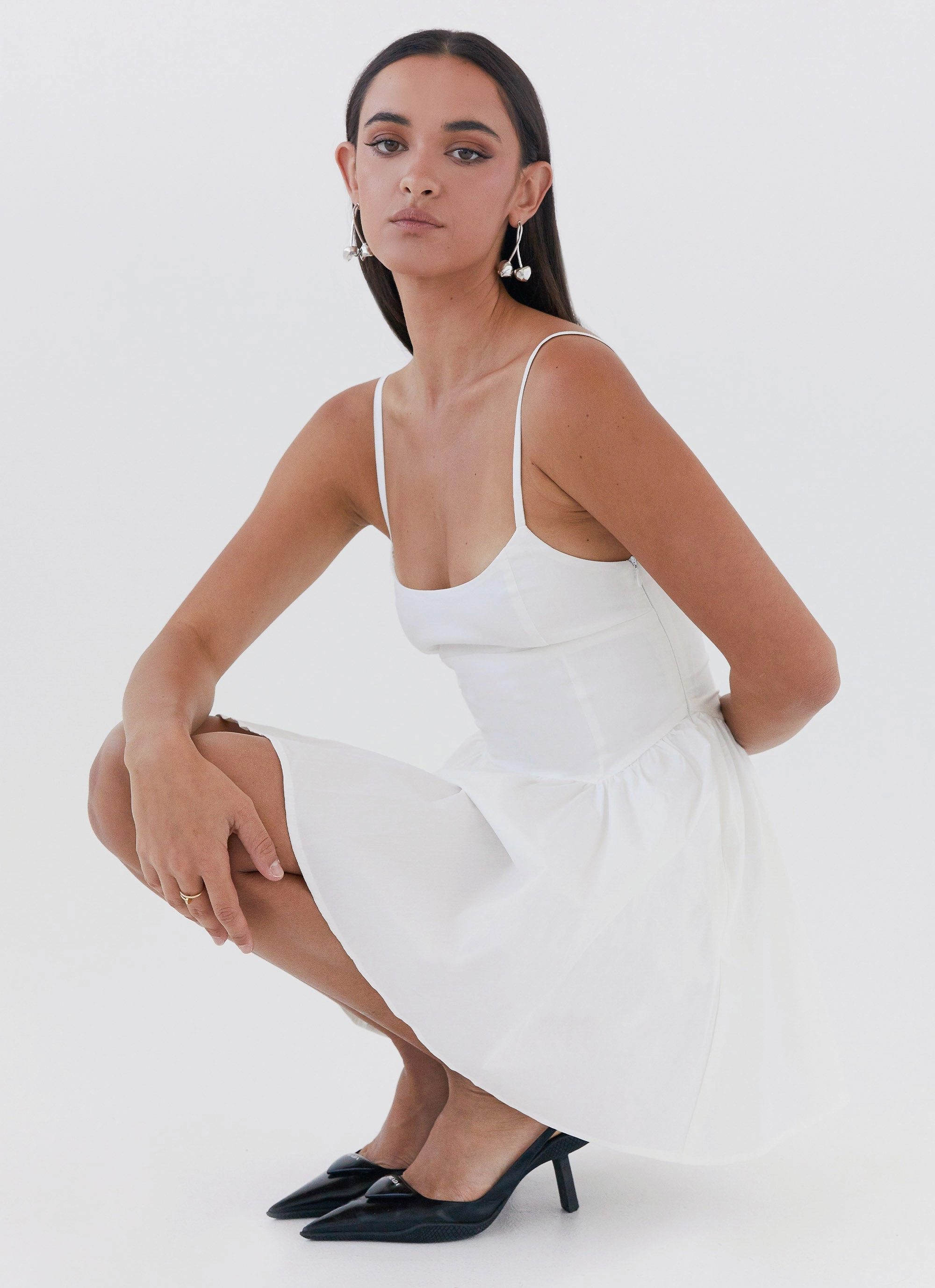 Tesoro Mio Mini Dress - White Bold Look Stretch Waist