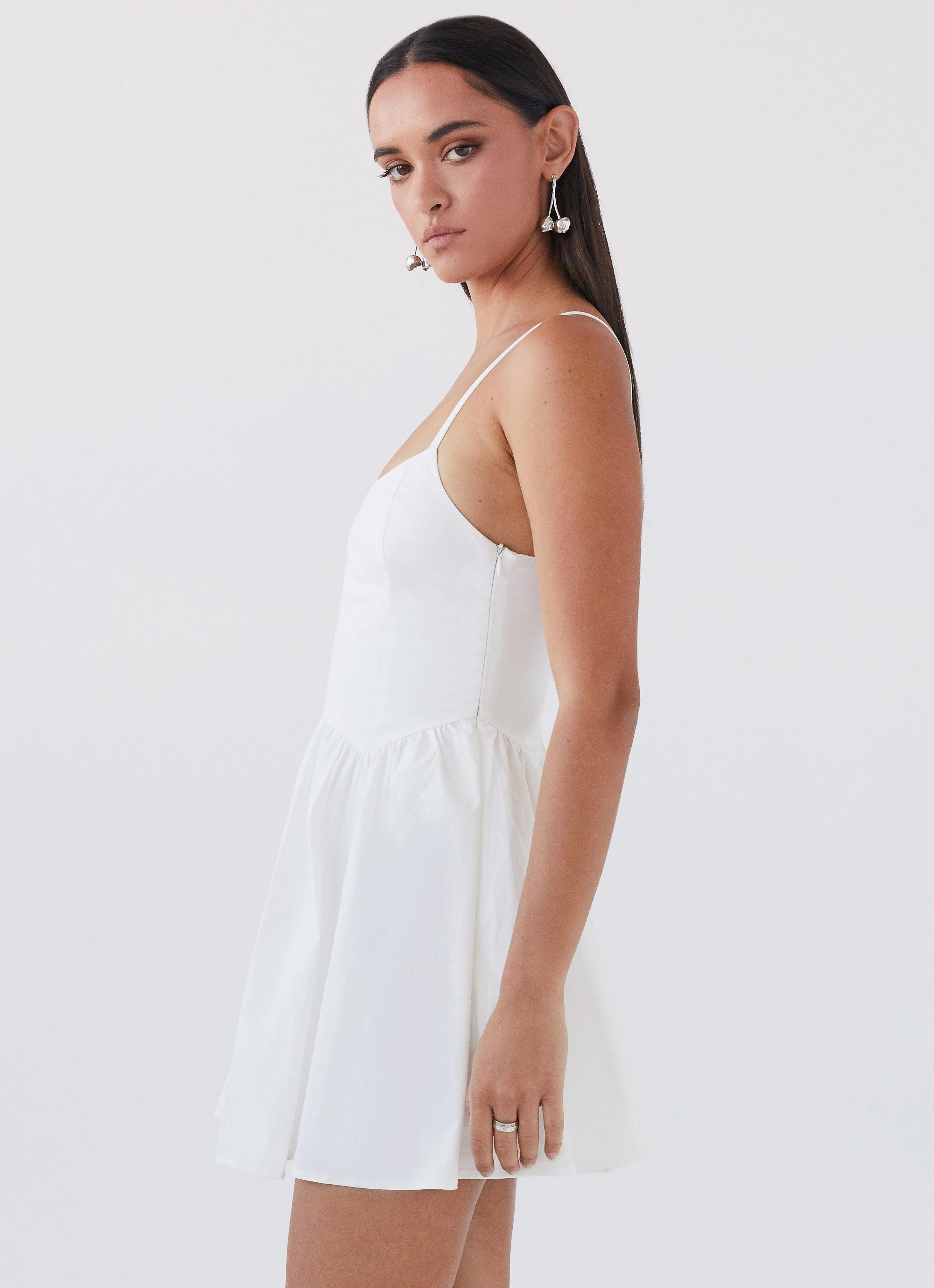 Tesoro Mio Mini Dress - White Low Maintenance Fabric Easy Fit