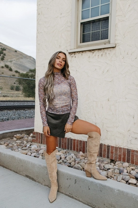 Wrap It Up Suede Skort Adjustable Hem Comfy Look