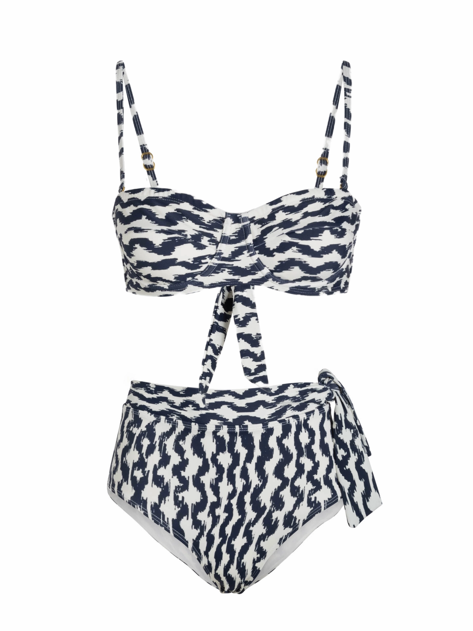 Relaxation Wear Eco Certified Dye Process Nellie Top   Side Tie High Waist Bottom In Elysia Waves
